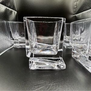 Set of 4 JoyJolt Carre Whiskey Old Fashioned Glasses Double Square Model JG10226